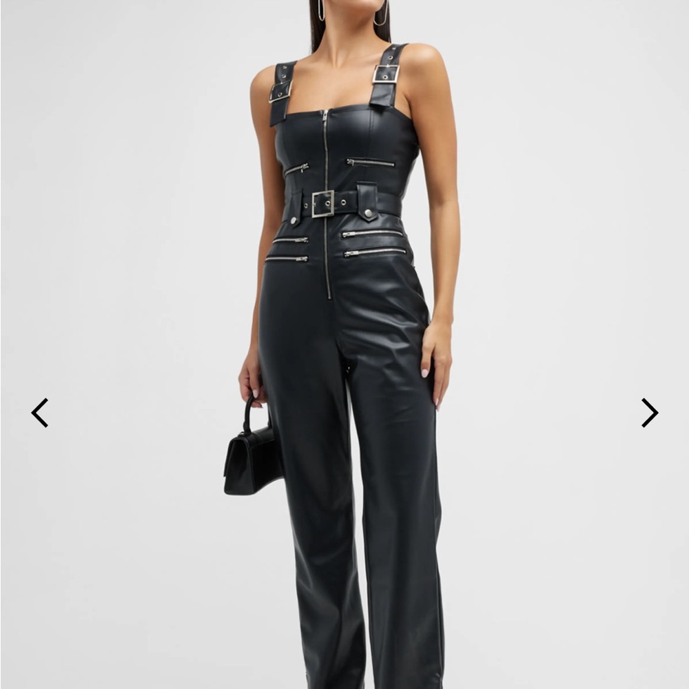 WeWoreWhat Vegan Leather Jumpsuit